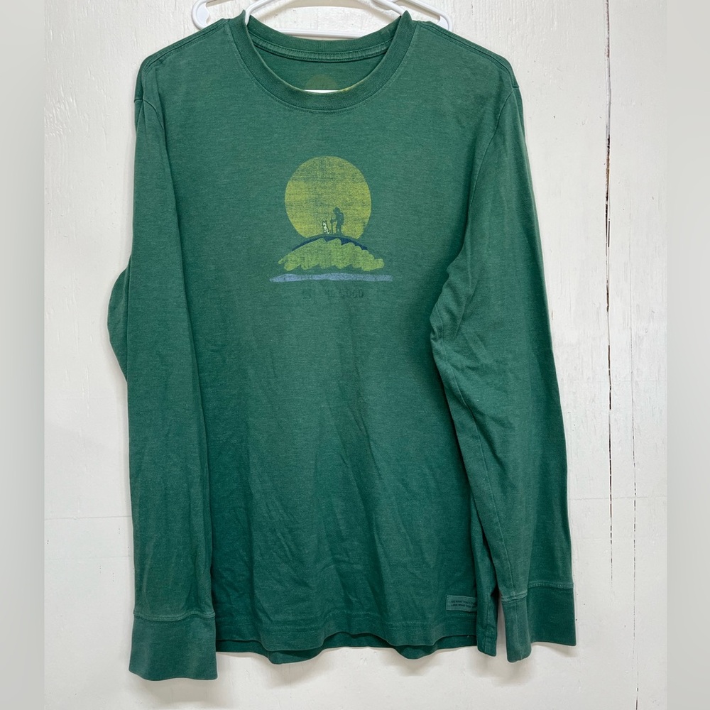 Life is good Forest Green Graphic Long Sleeve Tee